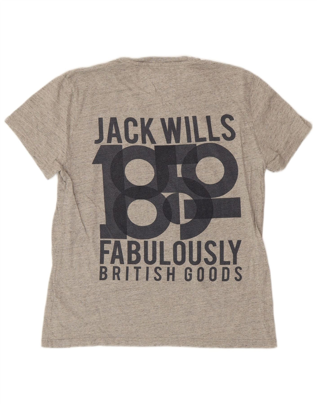 JACK WILLS Herren-T-Shirt mit Grafik, mittelgrau gesprenkelte Baumwolle