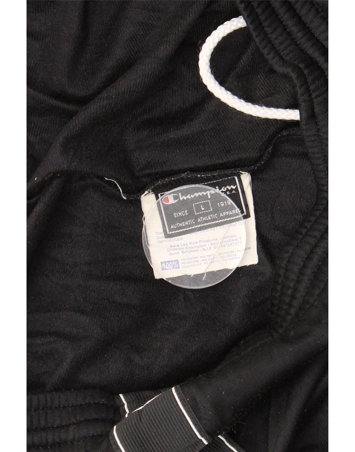 CHAMPION Herren-Trainingshose mit Grafik, groß, aus schwarzem Polyester