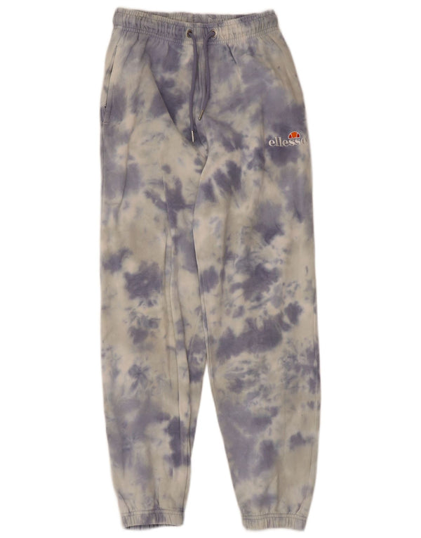 Ellesse Damen-Trainingshose, Jogginghose, UK 6, XS, blaue Batik-Baumwolle