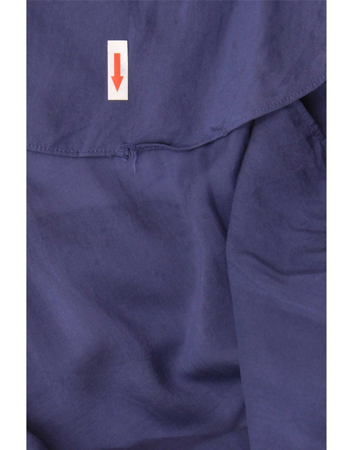 Massimo Dutti Damen Longline-Oversize-Hemd UK 10 Small Marineblaues Lyocell