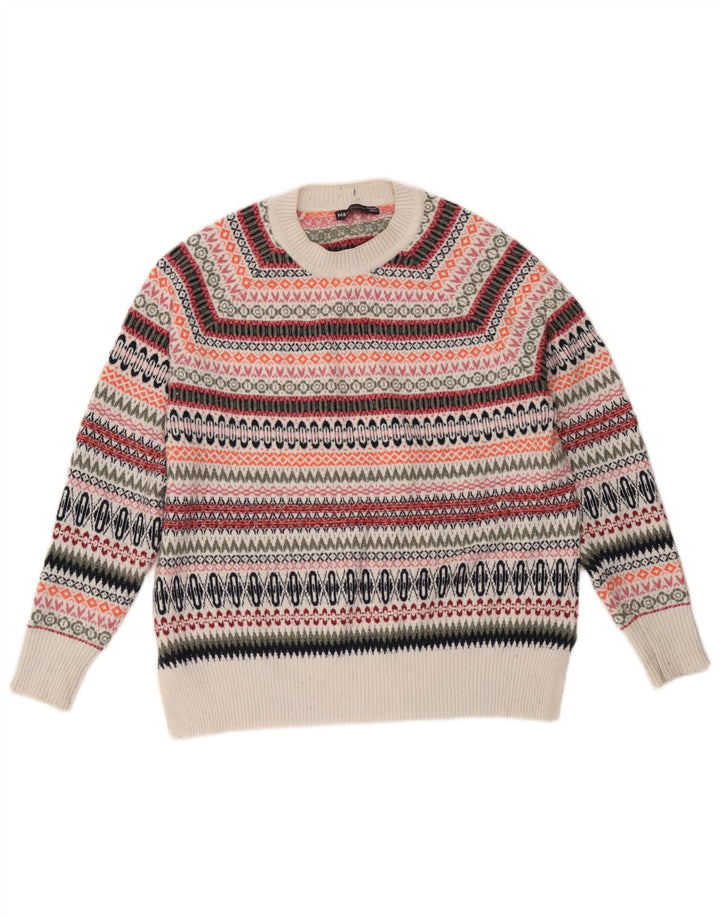 Marks & Spencer Damen-Pullover mit Rundhalsausschnitt, Gr. 14, mittelmehrfarbig