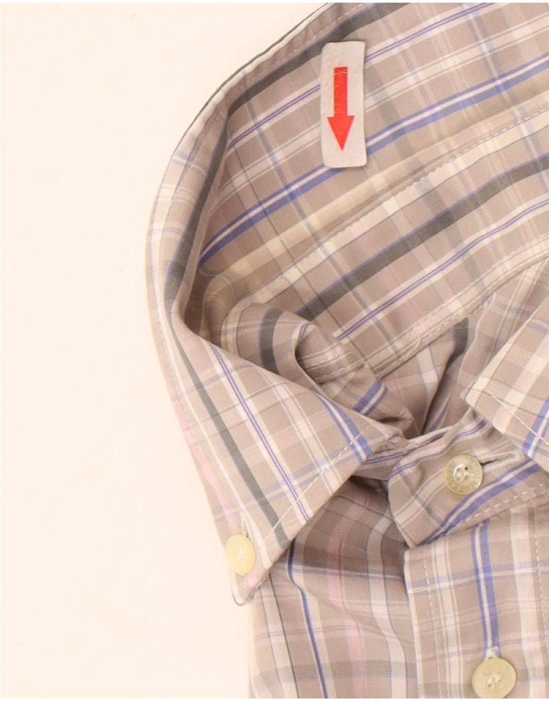 Lacoste Herrenhemd Größe 46 2XL grau karierte Baumwolle