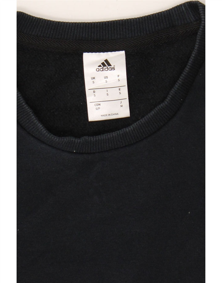 ADIDAS Mens Sweatshirt Jumper Small Black Cotton Vintage Adidas and Second-Hand Adidas from Messina Hembry 