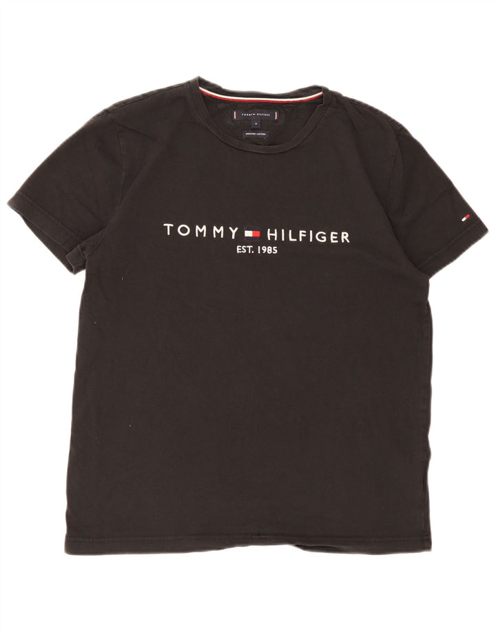 Tommy Hilfiger Herren-T-Shirt mit Grafik, mittelschwarze Baumwolle