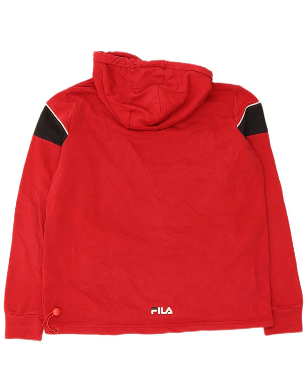 Fila Herren Graphic Hoodie Pullover XS Rot Colourblock Baumwolle