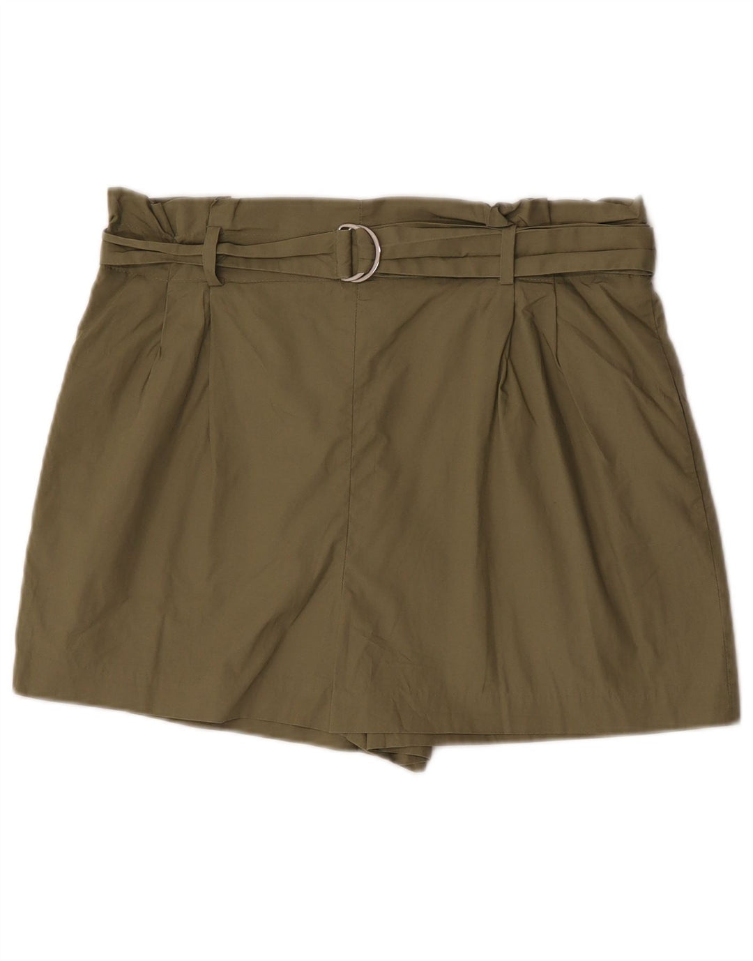 Zara Damen Freizeitshorts XL W32 Khaki Baumwolle