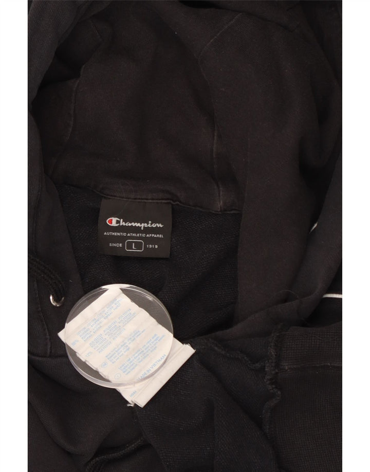 CHAMPION Herren-Kapuzenpullover mit Grafik, groß, aus schwarzer Baumwolle