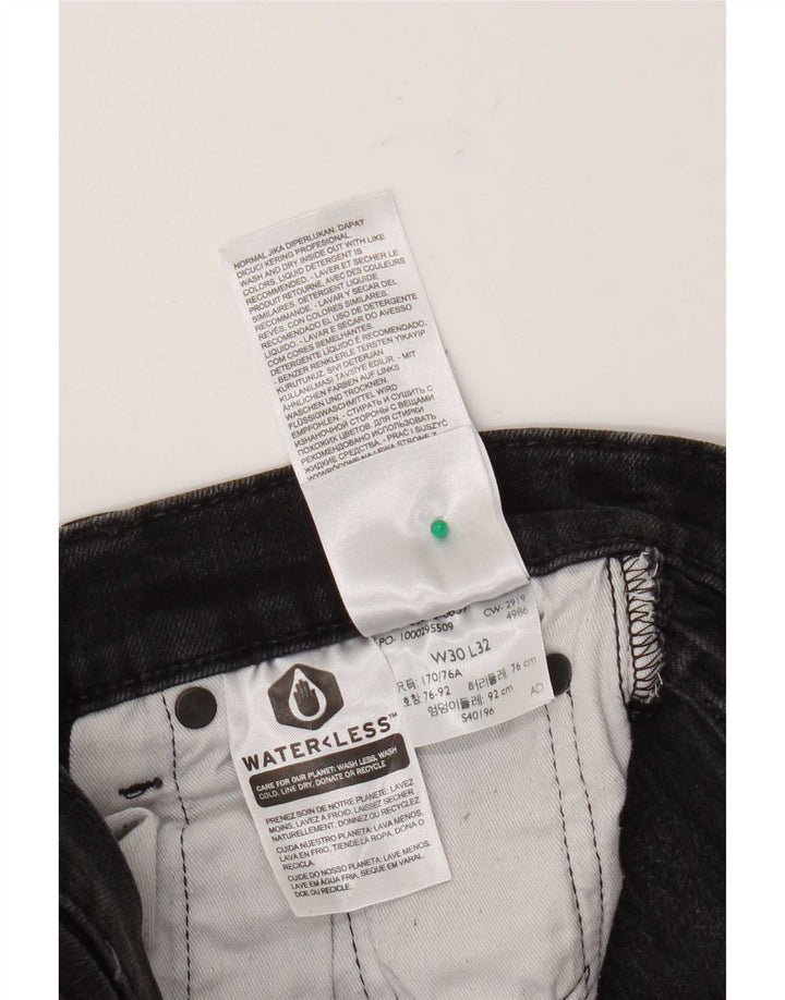 Levi's Herren Slim Jeans W30 L29 Schwarze Baumwolle