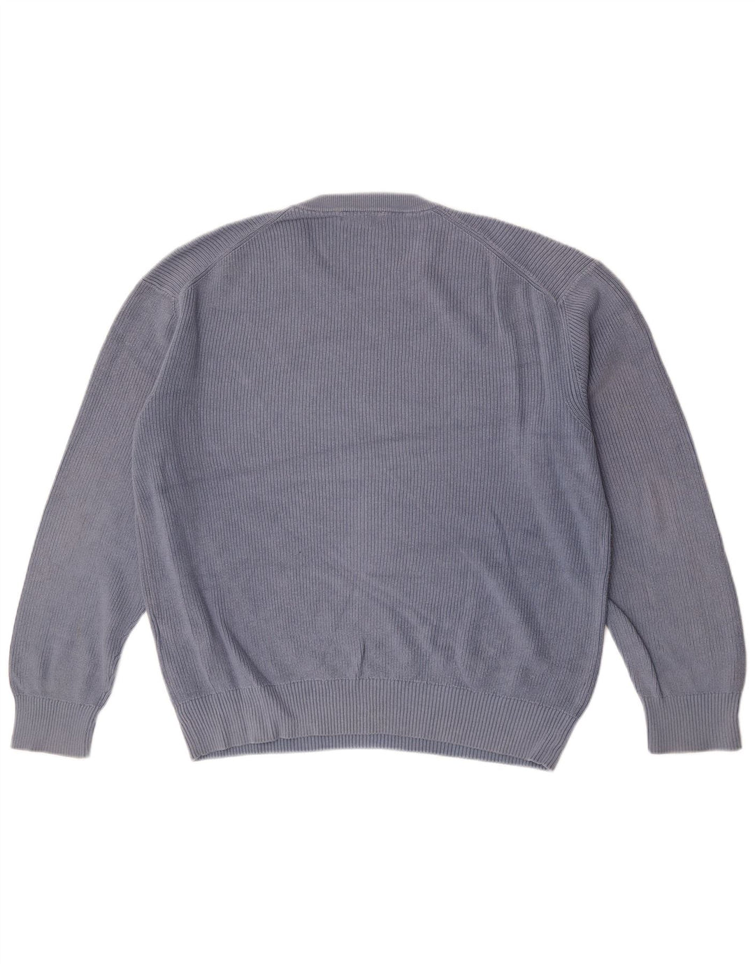 Zara Herren-Pullover mit Rundhalsausschnitt, groß, aus blauer Baumwolle