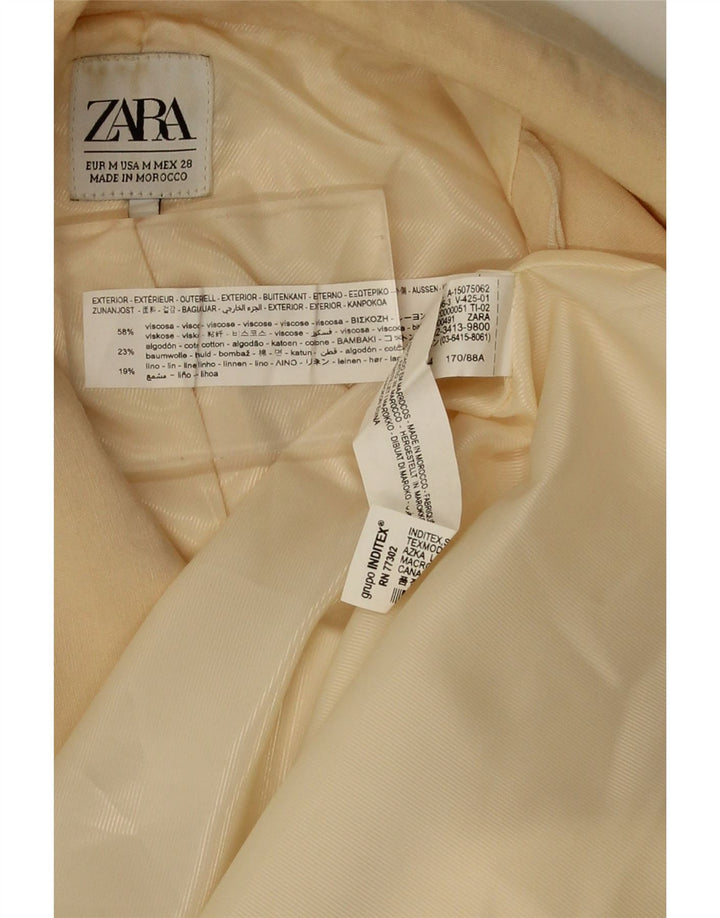 Zara Damen-Blazer, lockere Passform, zweireihig, Gr. 14, Mittelbeige
