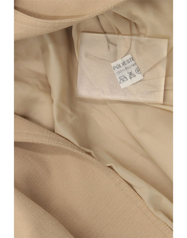 Vintage Damen Blazer Jacke UK 14 Medium Beige Polyester