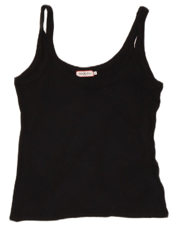 Max & Co. Damen Cami Top UK 12 Mittelschwarze Viskose