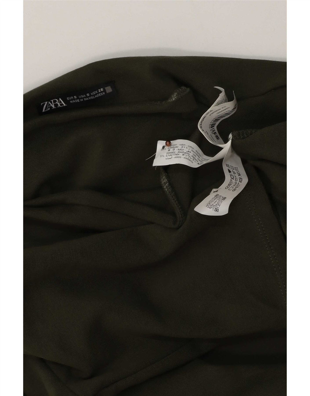 Zara Damen figurbetontes Kleid UK 10 Small Khaki