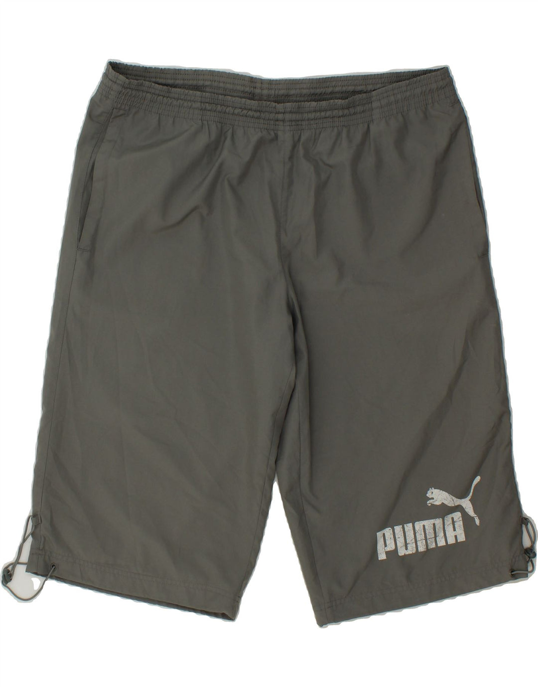 PUMA Mens Graphic Sport Shorts Large  Grey Vintage Puma and Second-Hand Puma from Messina Hembry 