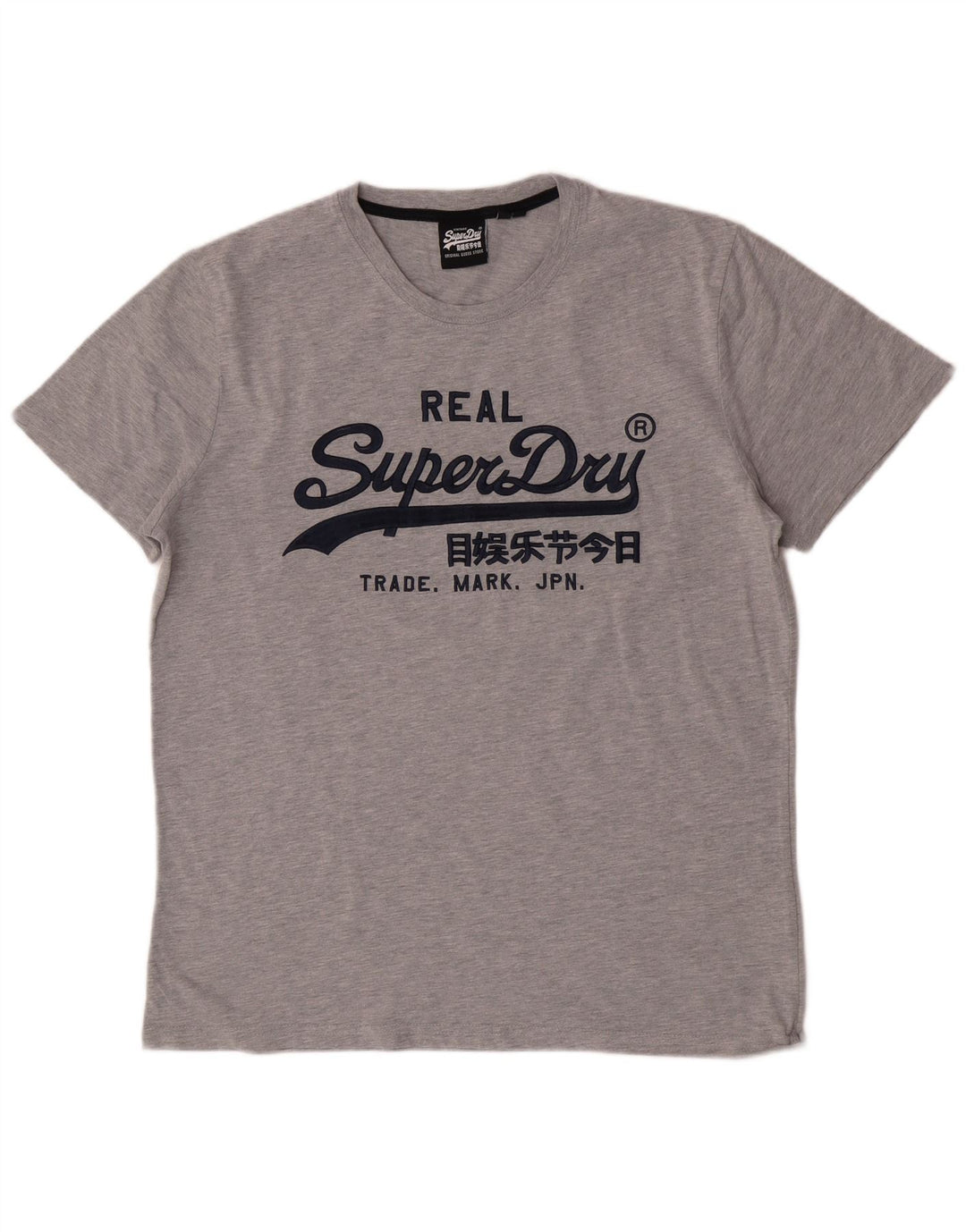 Superdry Herren Grafik-T-Shirt-Oberteil 2XL aus grauer Baumwolle
