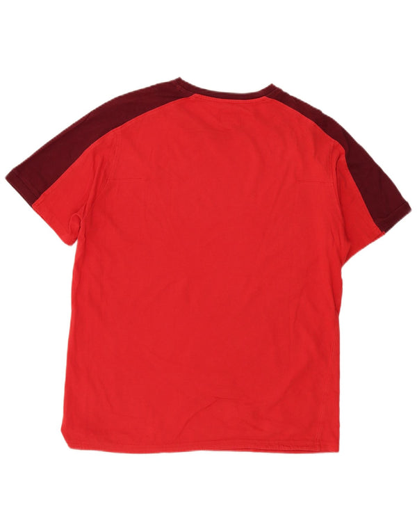 Umbro Herren T-Shirt Top Large Rot Colourblock