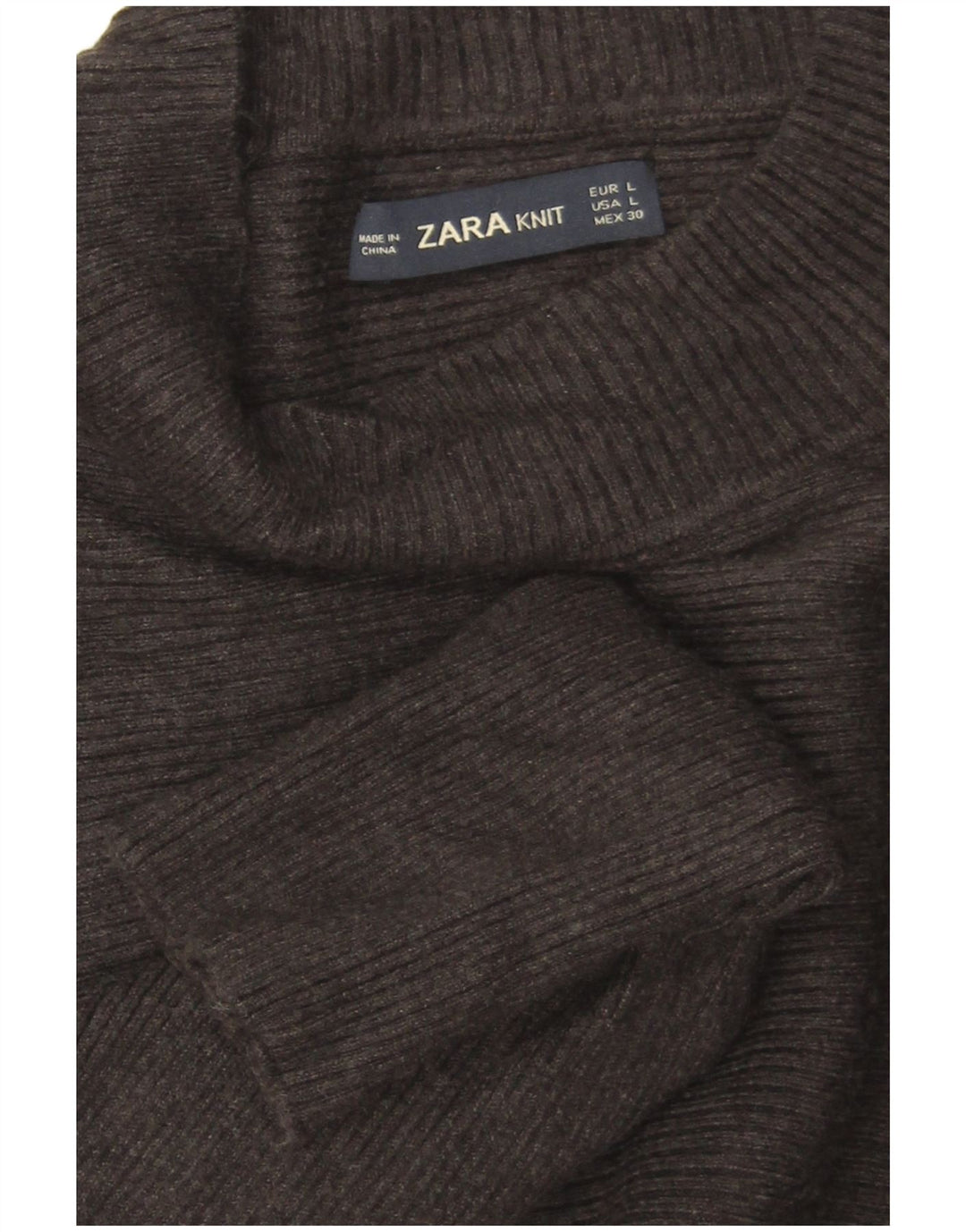 Zara Damen Batwing Crop Rollkragenpullover Pullover UK 16 Large Grau