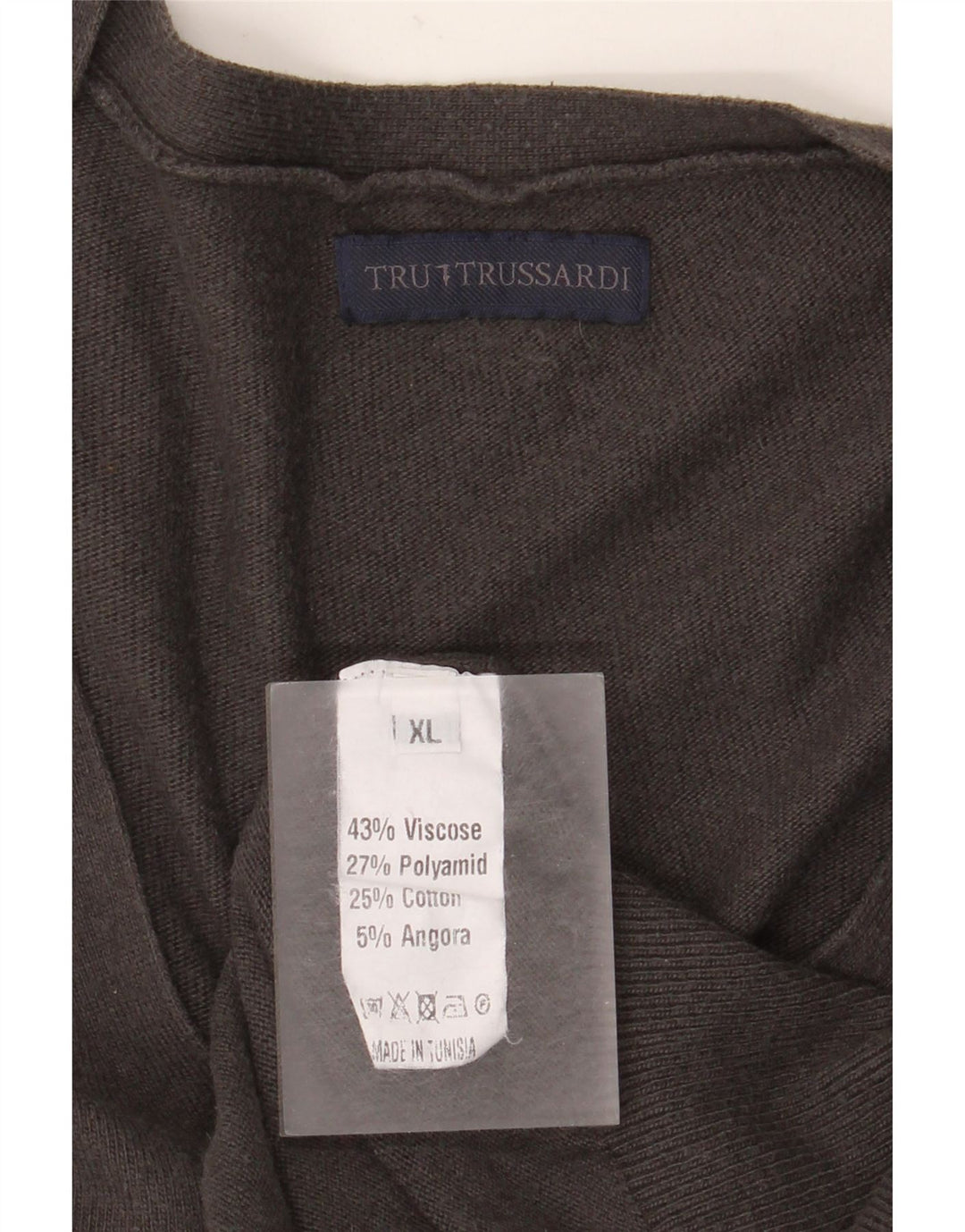 Trussardi Herren Strickjacke XL Graue Viskose