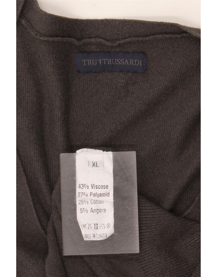 Trussardi Herren Strickjacke XL Graue Viskose