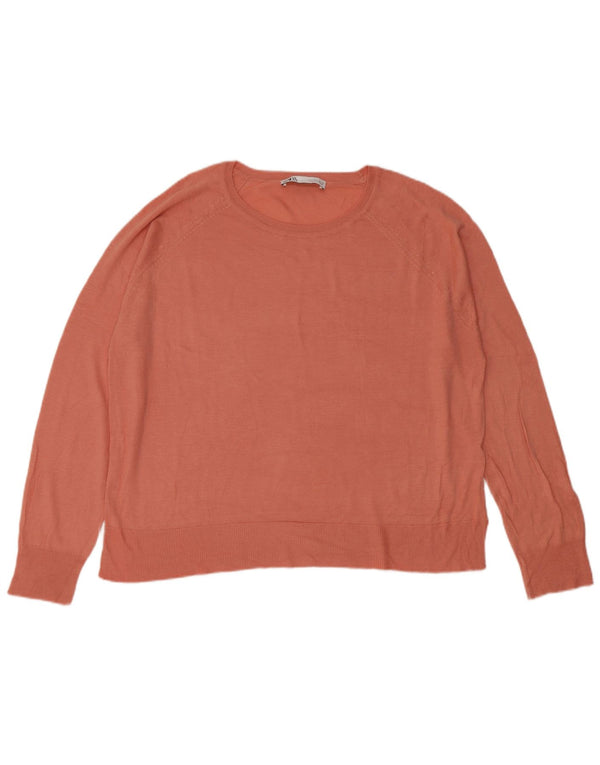 Zara Damen-Pullover mit U-Boot-Ausschnitt, Gr. 16, Rosa