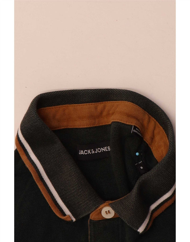 Jack & Jones Herren-Poloshirt, Größe S, grüne Baumwolle