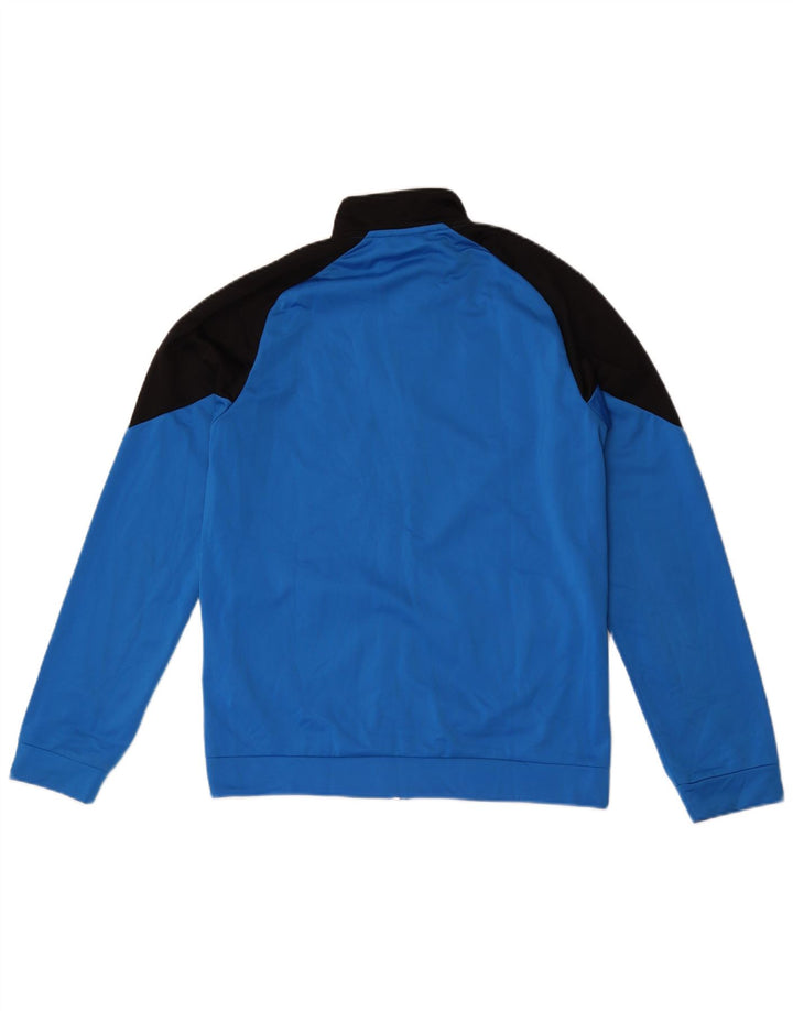 Puma Jungen Grafik-Trainingsanzug-Top-Jacke, 15–16 Jahre, blaues Farbblockdesign