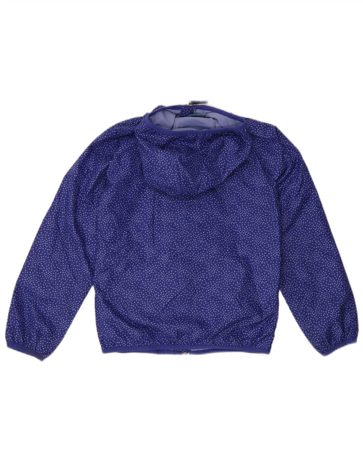 Columbia Mädchen-Regenjacke mit Kapuze, 7–8 Jahre, klein, blau, geometrisch, Polyester