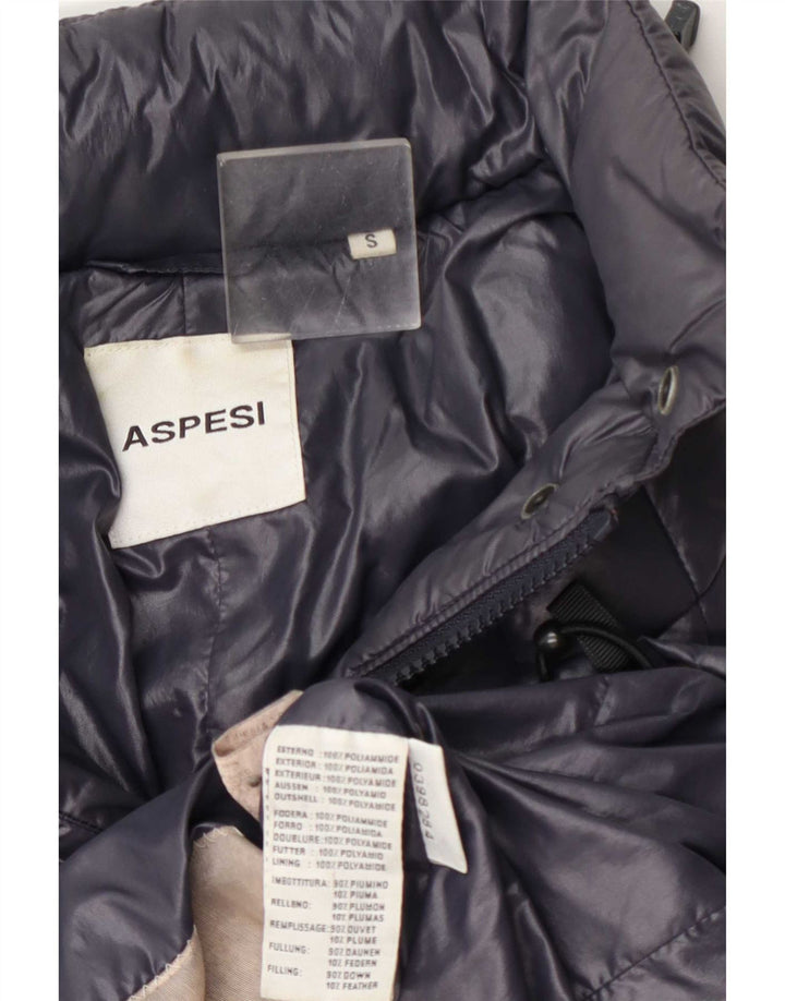 Aspesi Damen Steppjacke UK 10 Small Marineblau Polyamid