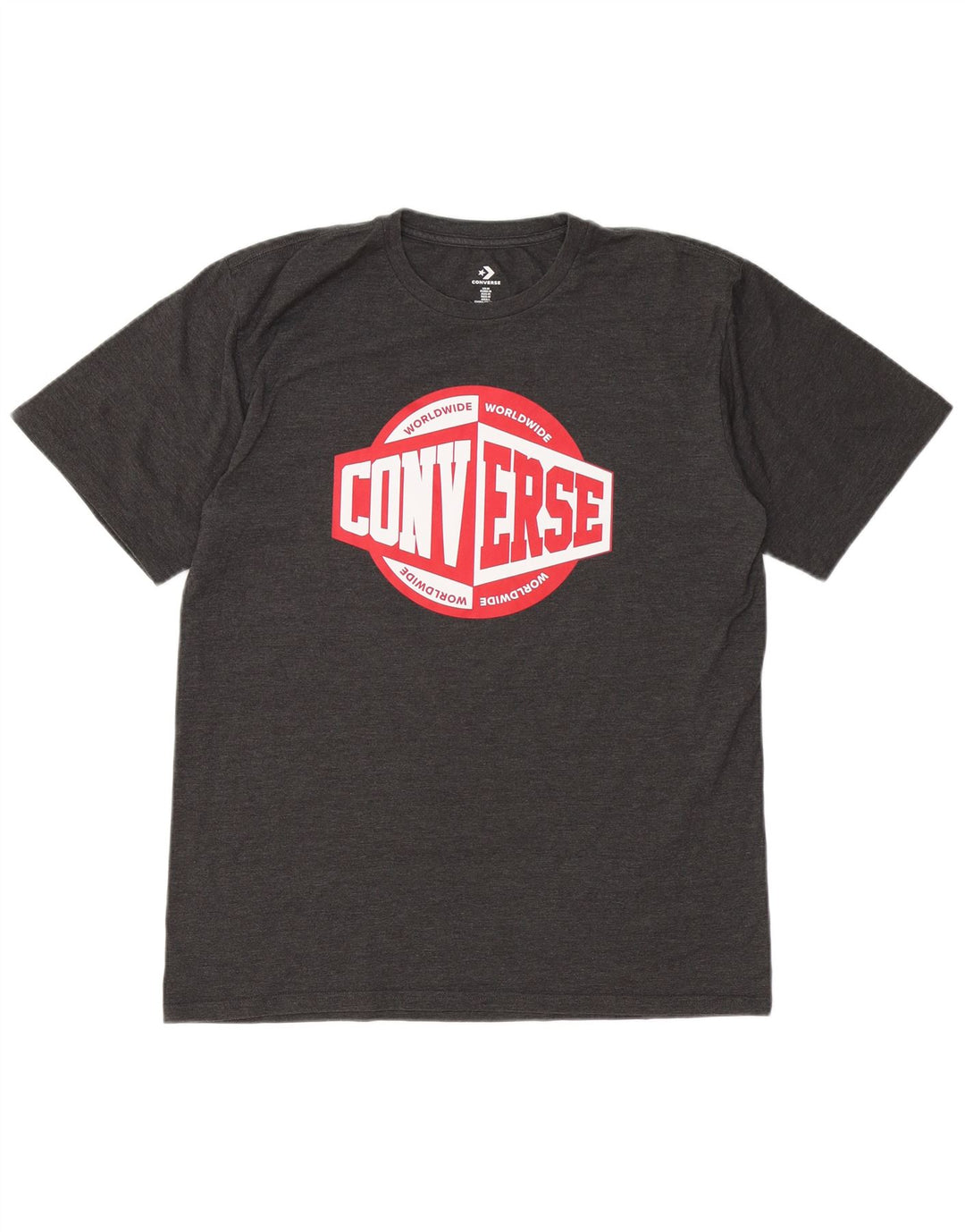 CONVERSE Herren Grafik-T-Shirt-Oberteil Mittelgrau