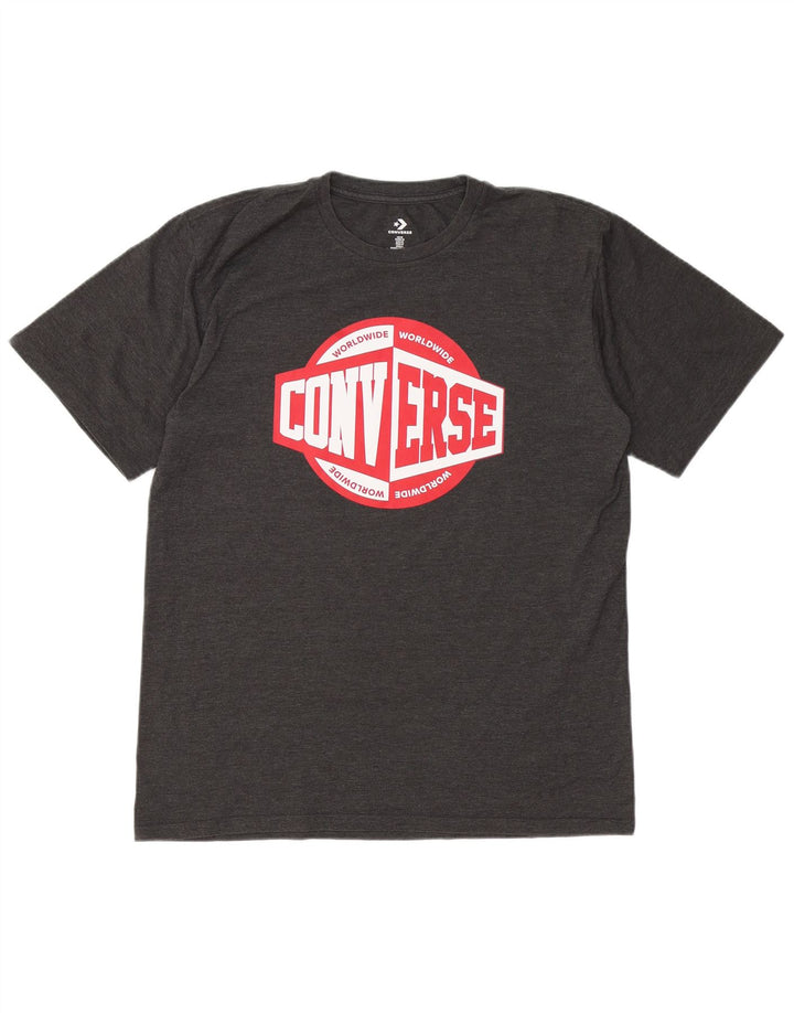 CONVERSE Herren Grafik-T-Shirt-Oberteil Mittelgrau