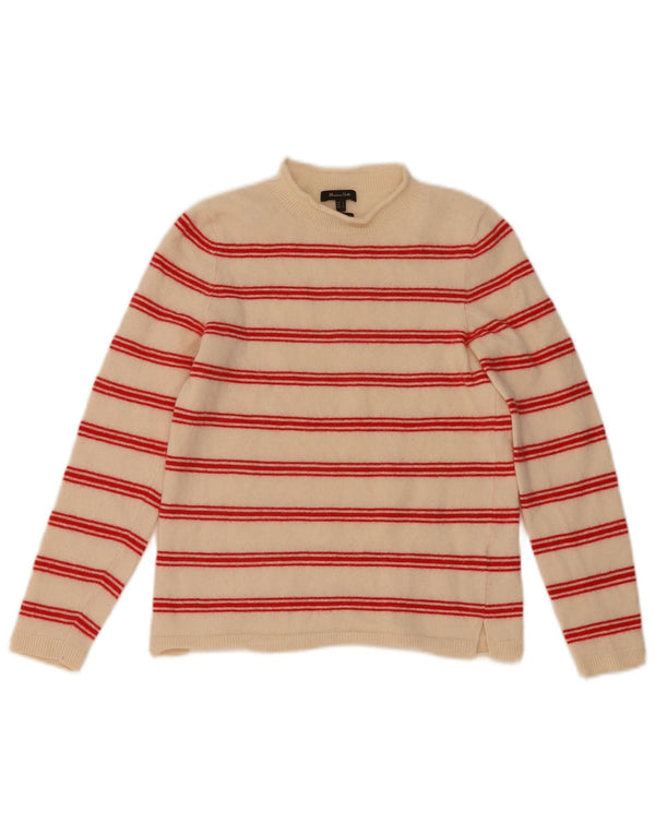 Massimo Dutti Mädchen-Pullover mit Rundhalsausschnitt, 9–10 Jahre, Größe S, gebrochenes Weiß
