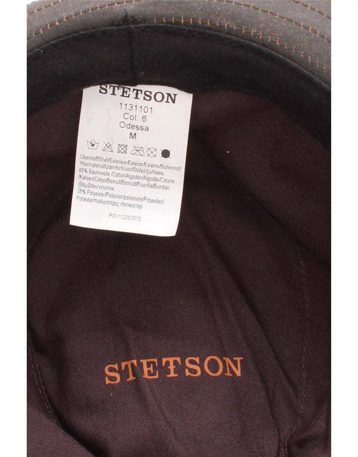 Stetson Herren Wachsbeschichteter Baumwoll-Fedora-Hut Mittelbraun Baumwolle