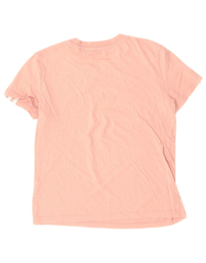 ADIDAS Damen T-Shirt Top UK 8/10 Small Rosa Baumwolle