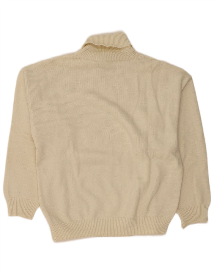 Vintage Herren Rollkragenpullover Pullover Groß Off White