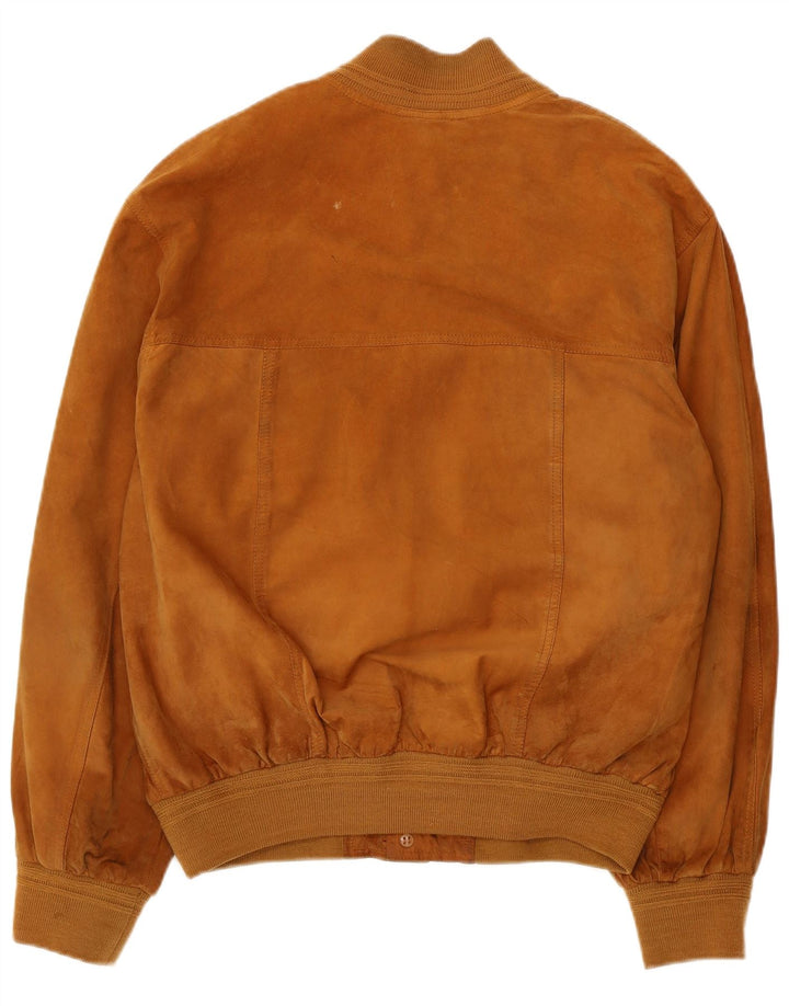 Vintage Herren Wildleder Bomberjacke UK 40 Großes braunes Leder
