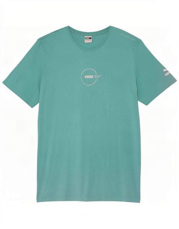 Puma Herren Grafik T-Shirt Top XL Türkis Baumwolle