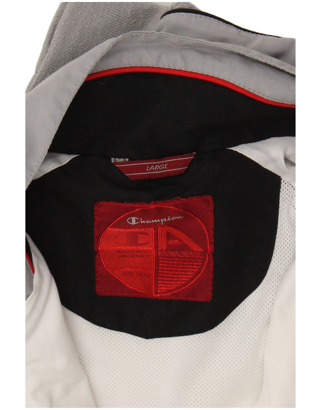 CHAMPION Herren-Trainingsanzug-Top-Jacke, großes weißes Farbblock-Polyester