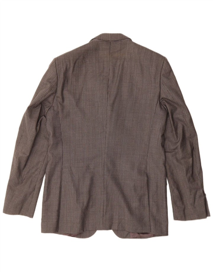 ZARA Herren-Blazer mit 2 Knöpfen, EU 50, mittelgraue Hahnentritt-Viskose