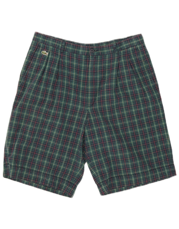 Lacoste Herren Pegged Chino Shorts Größe 42 Medium W31 Grün karierte Baumwolle
