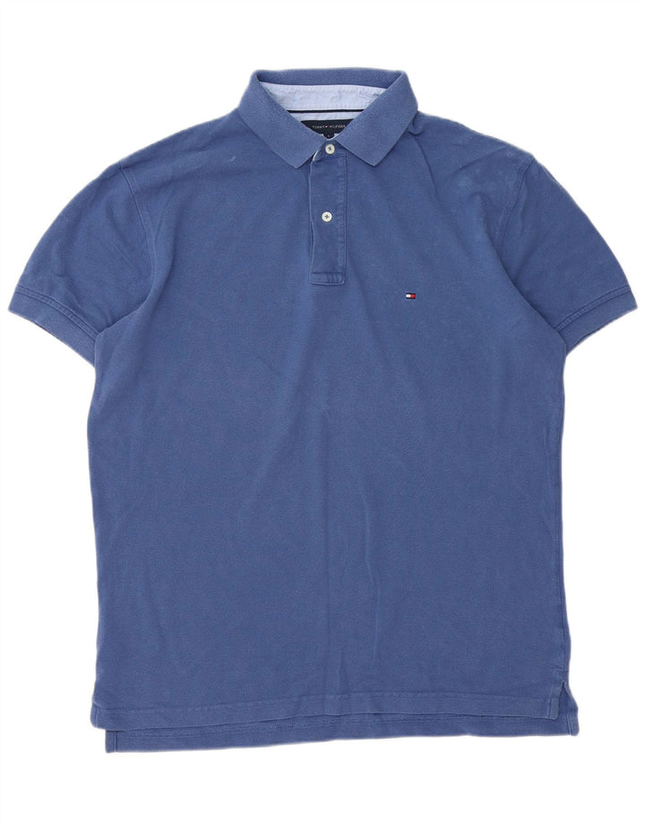 Tommy Hilfiger Herren-Poloshirt, große blaue Baumwolle