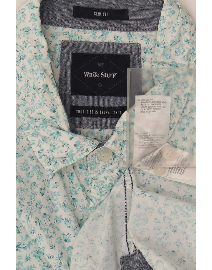 White Stuff Herren-Slim-Fit-Hemd XL aus Baumwolle mit Blumenmuster