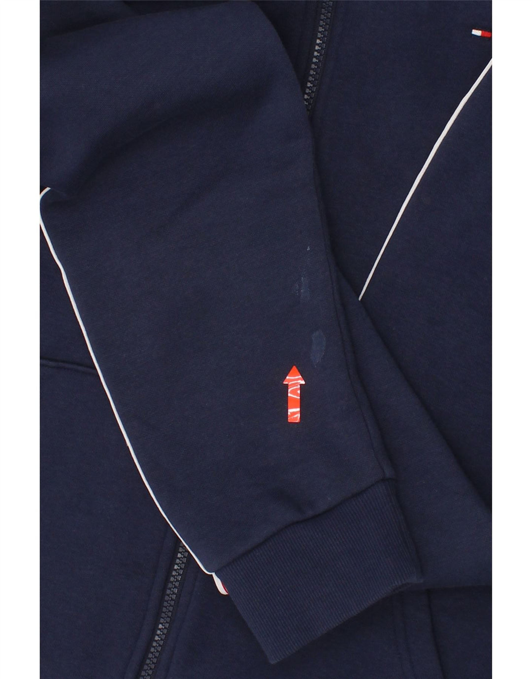 TOMMY HILFIGER Boys Graphic Tracksuit Top Jacket 15-16 Years Navy Blue Vintage Tommy Hilfiger and Second-Hand Tommy Hilfiger from Messina Hembry 