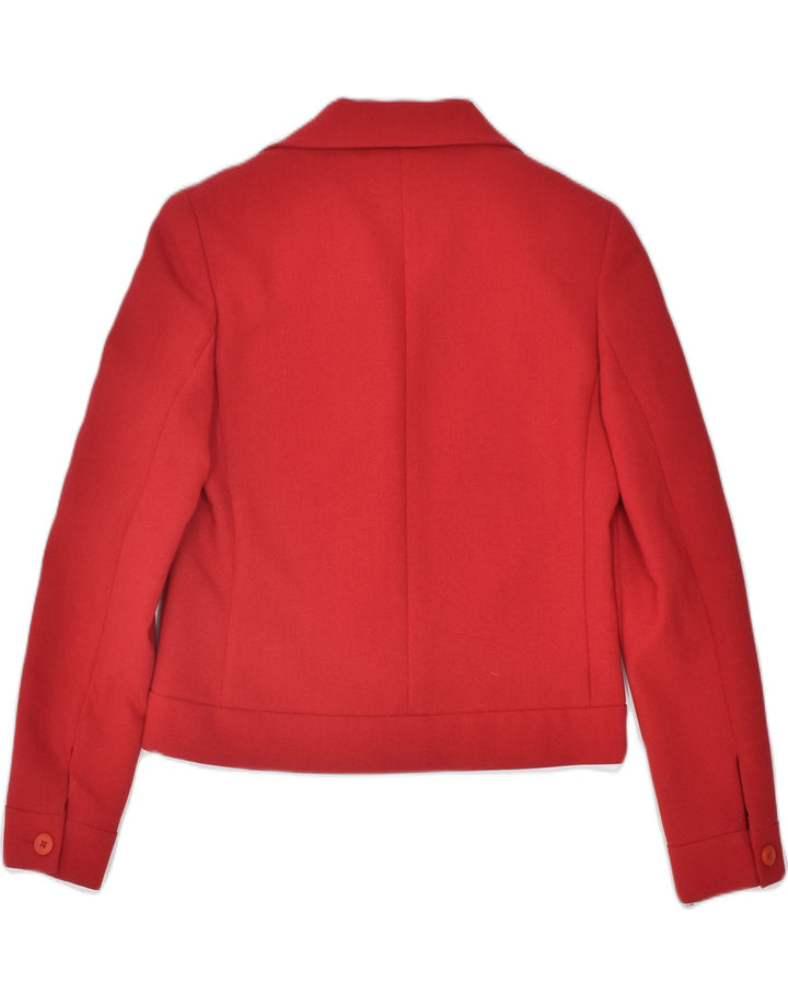 ECLIPSE Womens Bomber Jacket IT 40 Small Red Wool | Vintage | Thrift | Second-Hand | Used Clothing | Messina Hembry 