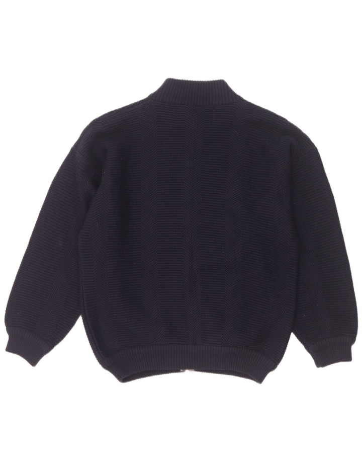 Settebello Herren-Strickjacke aus mittelblauer Wolle in Marineblau