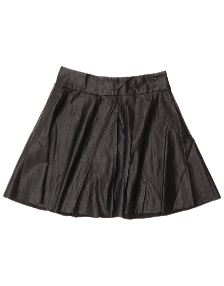 Zara Damen-Minirock aus Kunstleder, Größe S, W26, Schwarz, Polyester