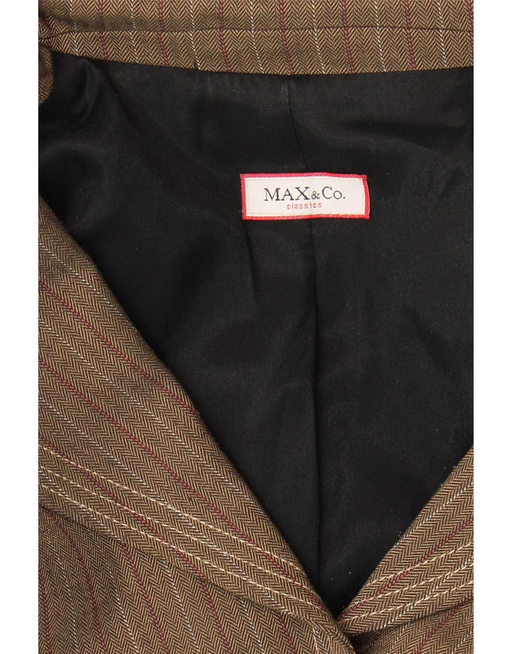 Max & Co. Damen-Blazerjacke mit 2 Knöpfen, Gr. 10, klein, braun gestreift