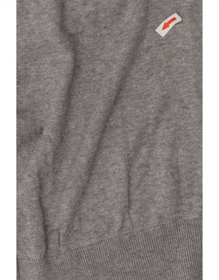 Marks & Spencer Herren Autograph Pullover mit V-Ausschnitt, groß, aus grauer Baumwolle