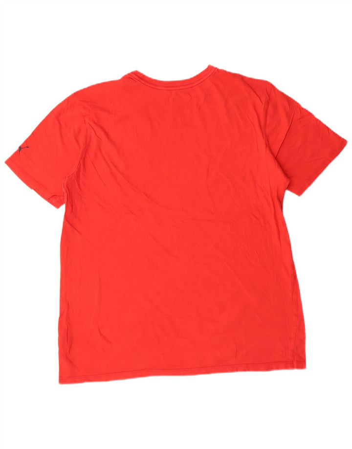 Puma Herren Grafik T-Shirt Top Small Rot Baumwolle