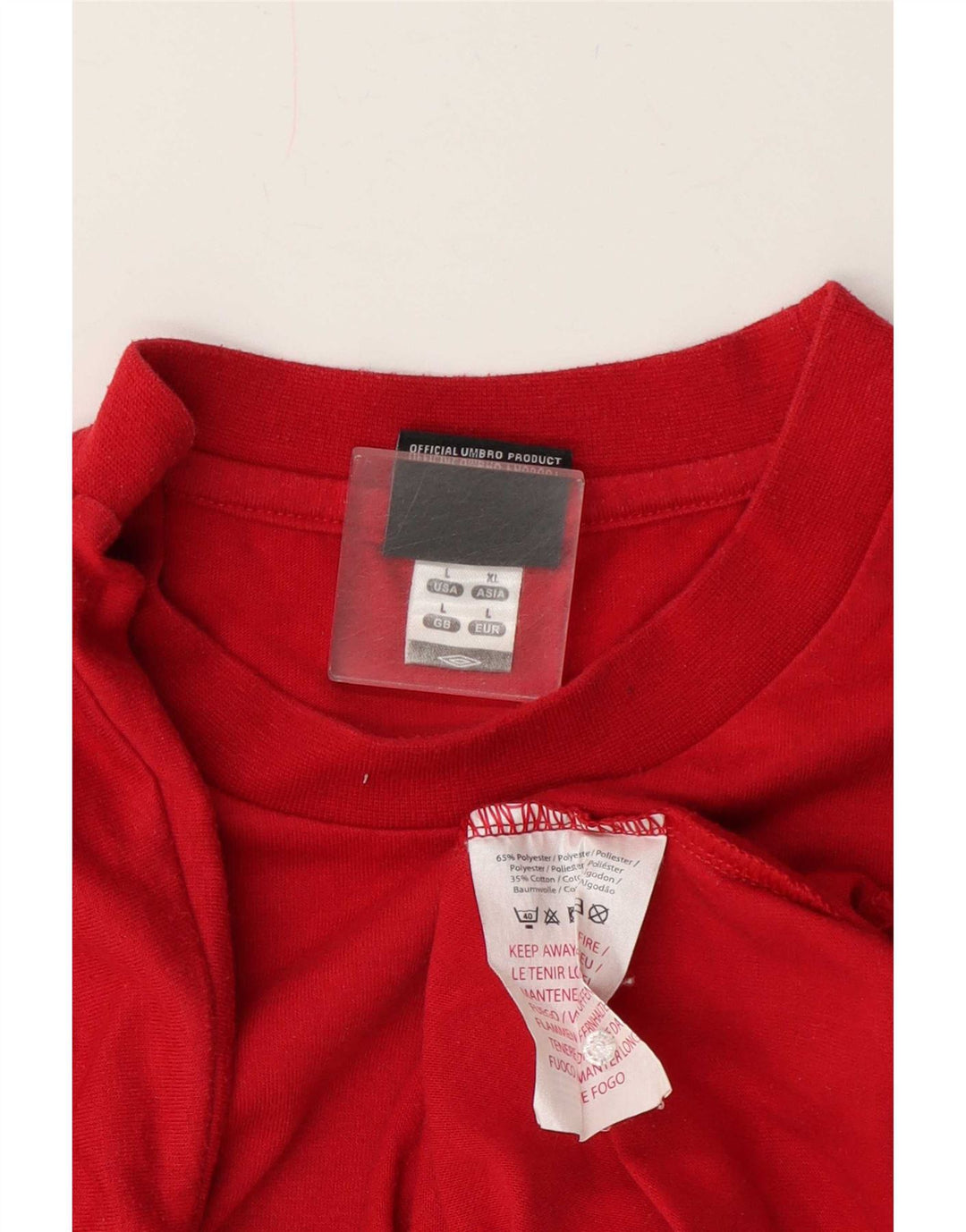 Umbro Herren Grafik-T-Shirt-Oberteil, großes rotes Polyester