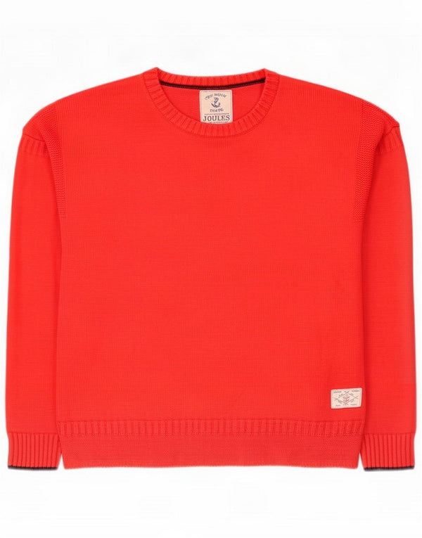 Joules Damen-Pullover mit Rundhalsausschnitt, UK 12, mittelrote Baumwolle